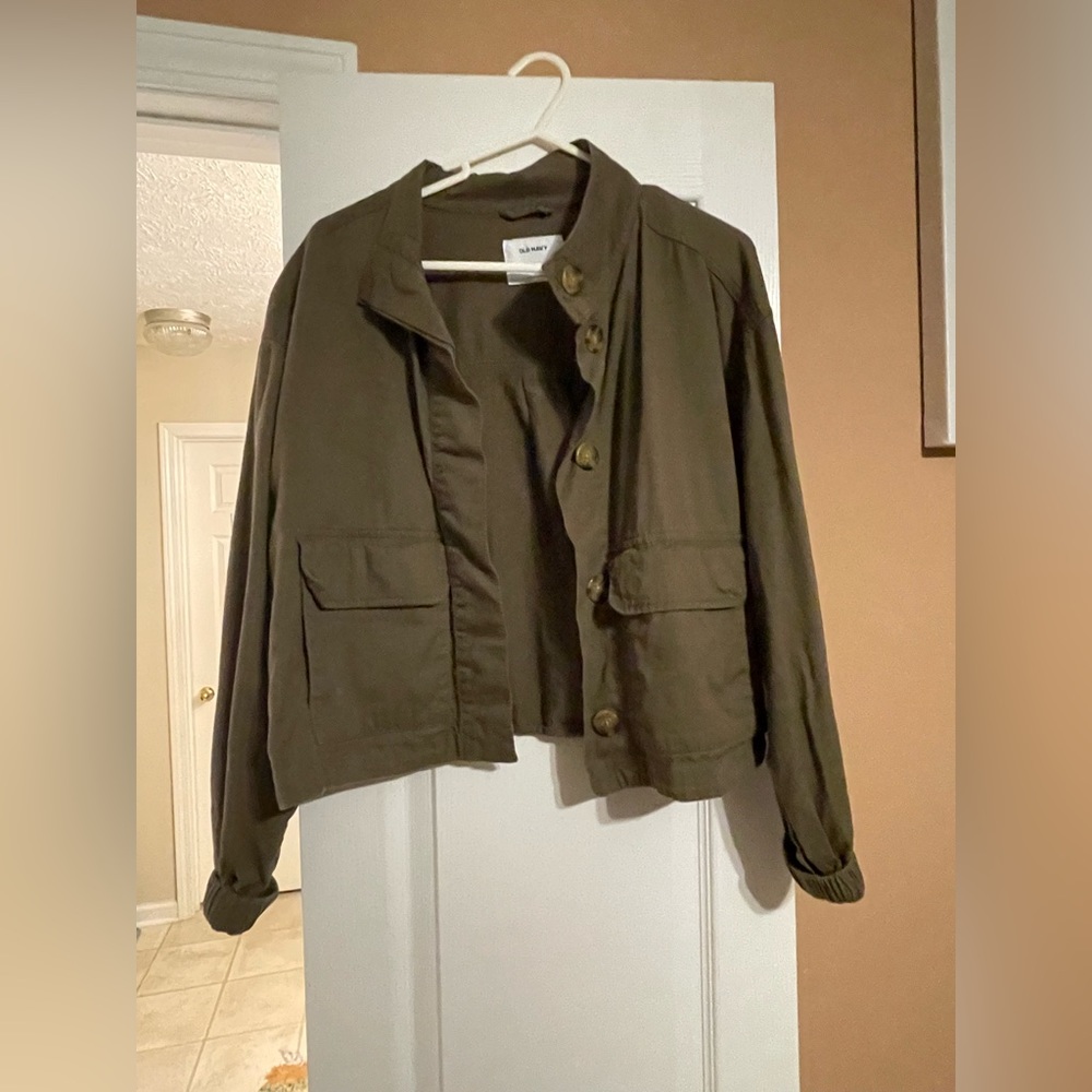 Old Navy, dark green/olive thin jacket, size S